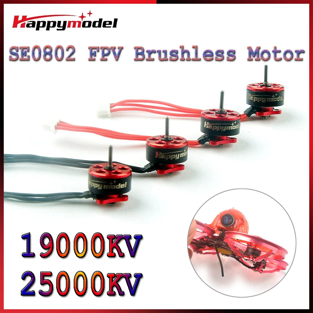 

4PCS Happymodel SE0802 19000KV 25000KV 1-2S Brushless Motor 1mm Shaft for RC FPV Tinywhoop Drone Mobula6 RC Quadcopter DIY Parts