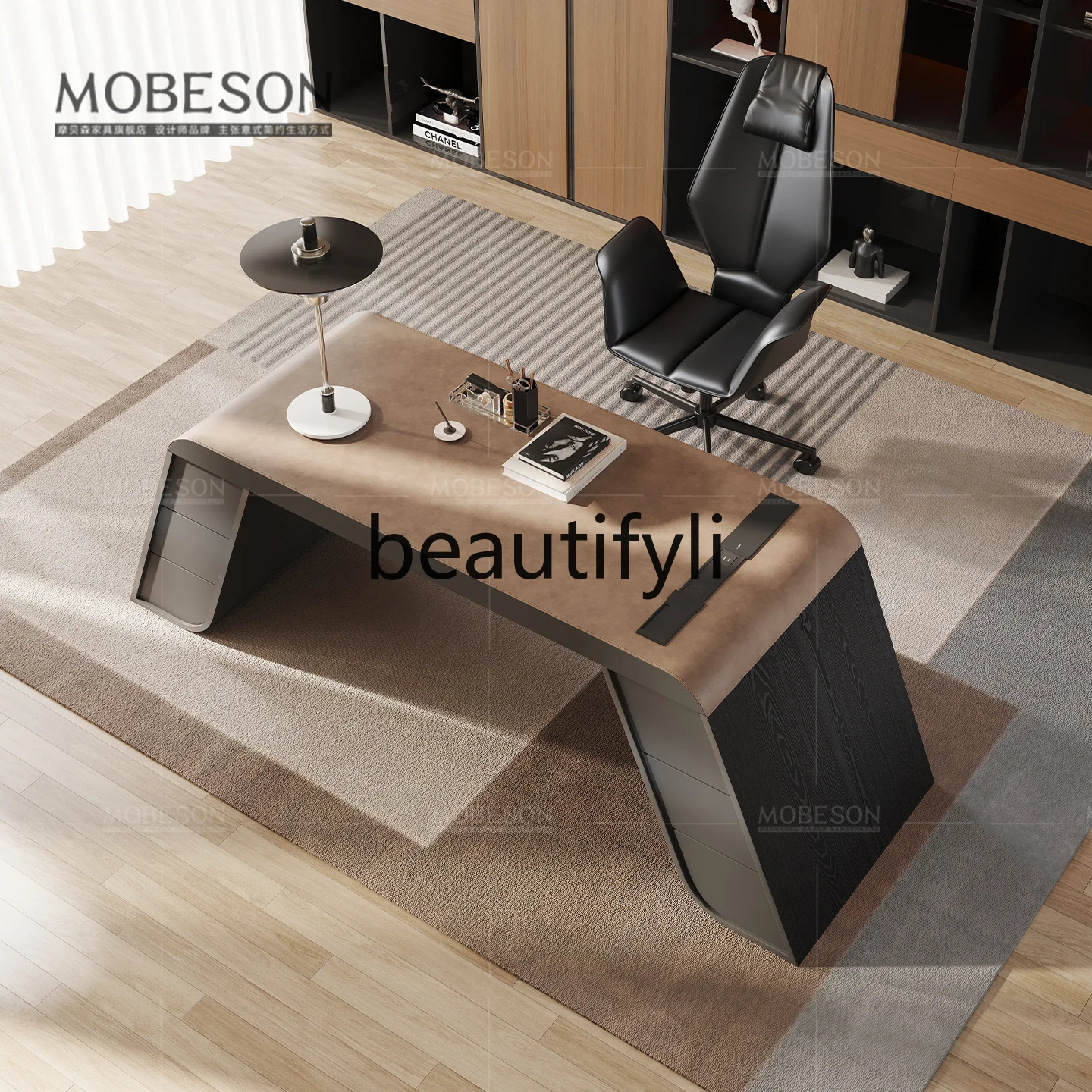 

Italian high-end living room desk and chair combination boss desk designer computer desk