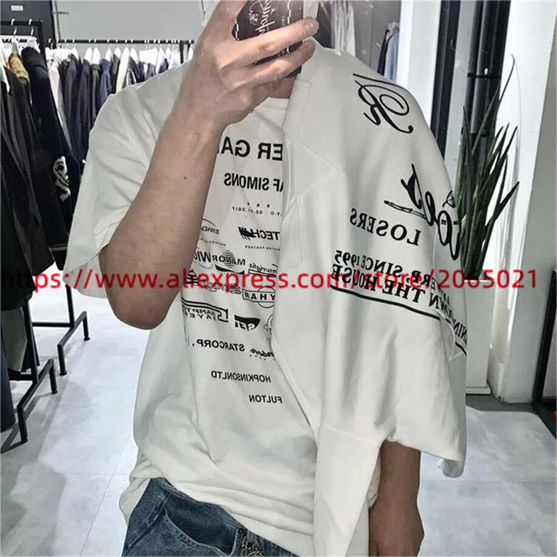 Raf Simons T-Shirt Men Women 1:1 High Quality Letter Printed Short Sleeved Top Tee T Shirt