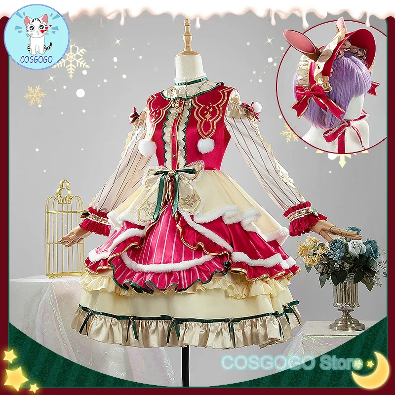 [Customized] Umamusume: Pretty Derby Mejiro Bright Christmas Clothes Cosplay Costume Halloween Women Lovely Dress