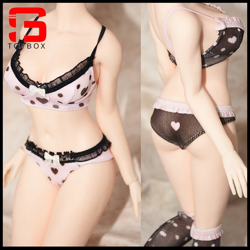 

Customized 1/6 Female Dot Lace Underwear Bra Underpants Stockings Model Fit 12'' TBL S07 S52 S34 Soldier Action Figure Body