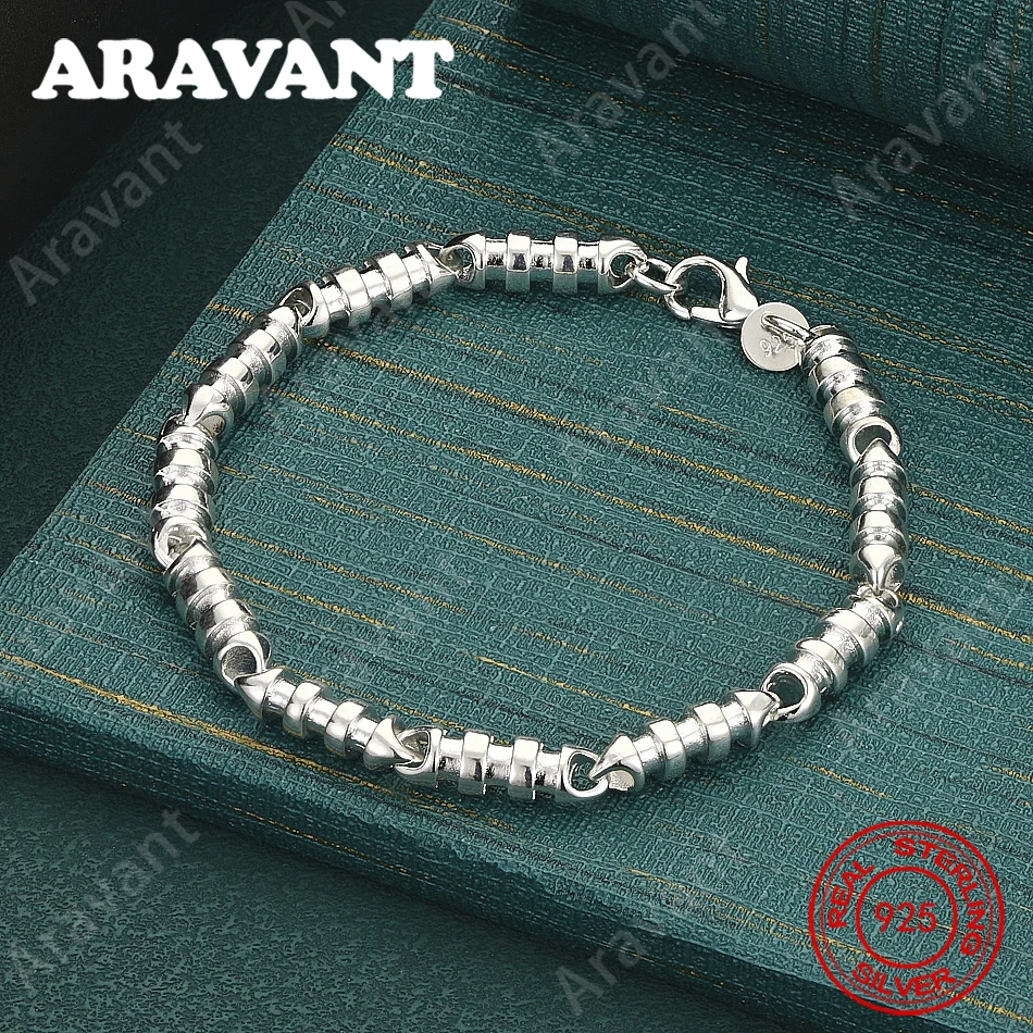 925 Sterling Silver Steel Ring Bracelet For Women, Commuter Accessories, Christmas Gifts, Jewelry