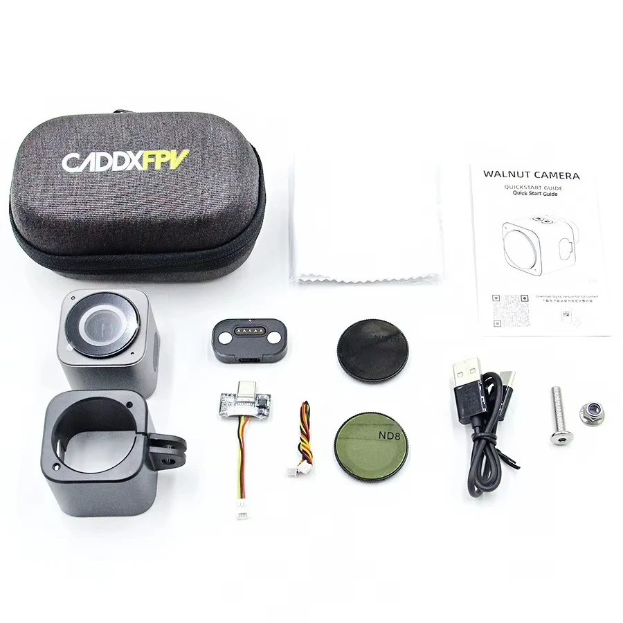 Caméra d'action FPV pour CADDX Walnut 4K/60fps FOV150 IP64 60g, batterie 600mAh intégrée, Gyroscope ND8 ND16 pour films FPV Freestyle