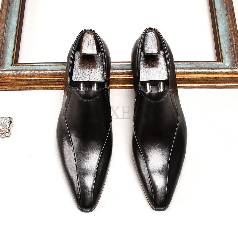 Italian Luxury Patent Leather Mens Wedding Oxford Shoes Genuine Leather Designer Man Dress Shoe Slip on New Fashion Loafers