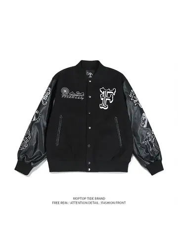 Loose Unisex Skeleton Baseball Jacket Hip Hop Style Spring 2024 Fashion Outerwear Polyester Fabric Youth  Culture
