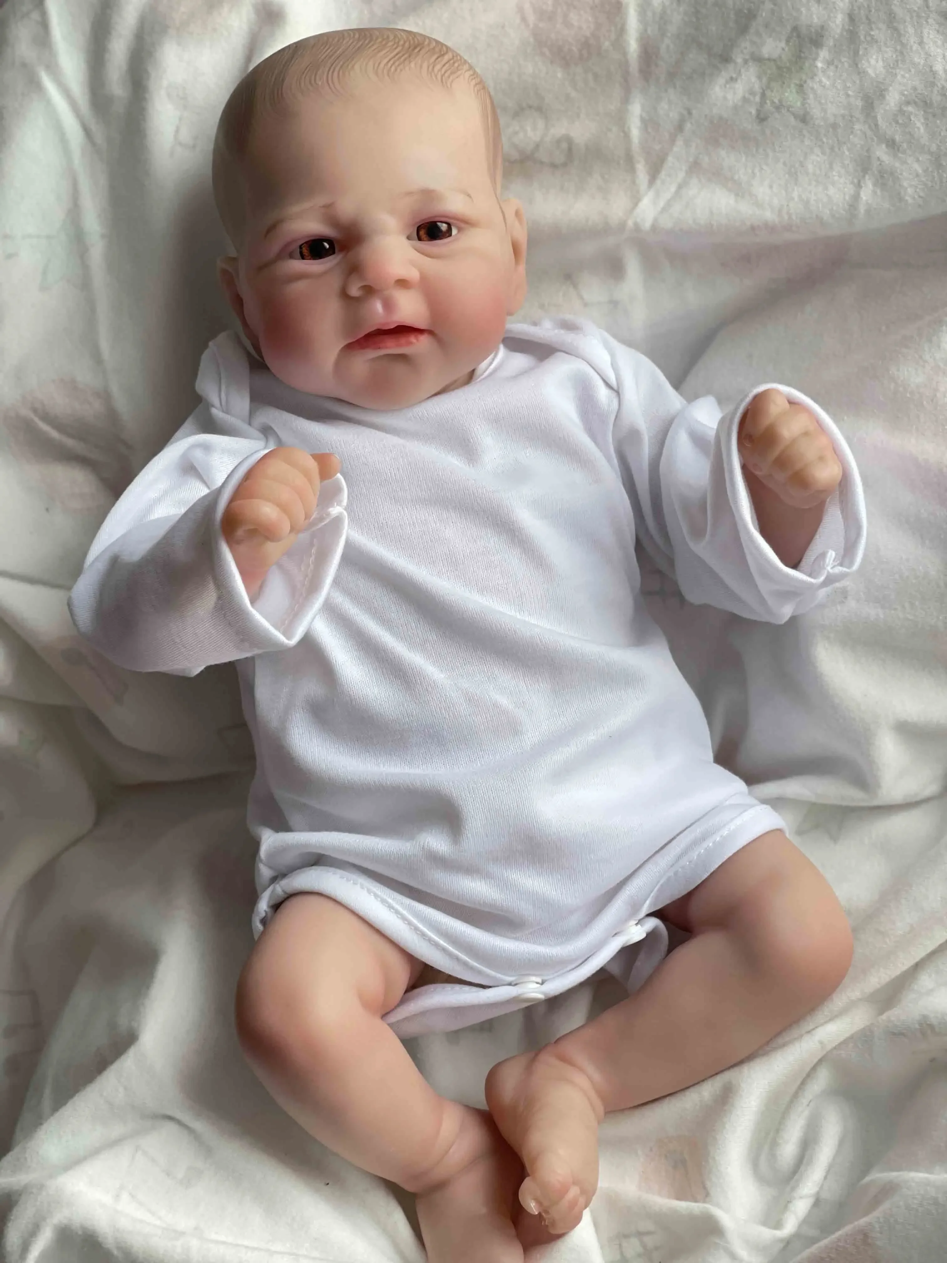 46Cm Reborn Bebe Poppen Baby Lijah Handgeschilderde Pop 3d Huid Met Zichtbare Aderen Echte Foto Verzamelbare Kunst Pop