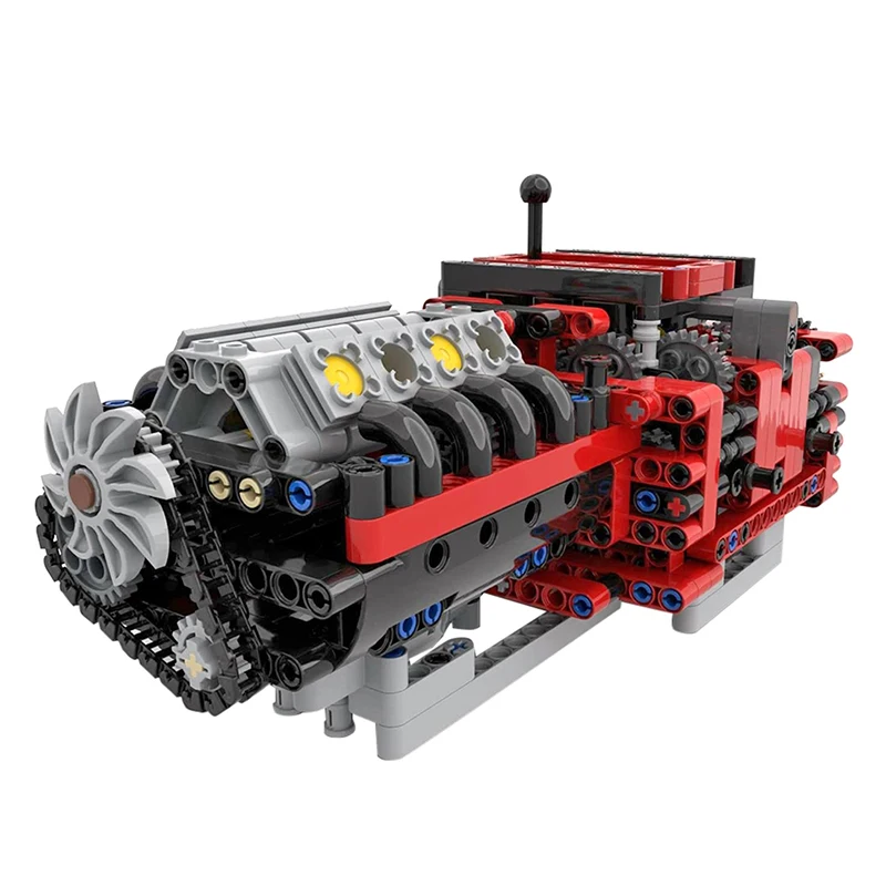 新しい技術マニュアル 8 速ギアボックスビルディングブロックモーター付き DIY 8 シリンダーエンジンアセンブリモデル子供のおもちゃ誕生日ギフト