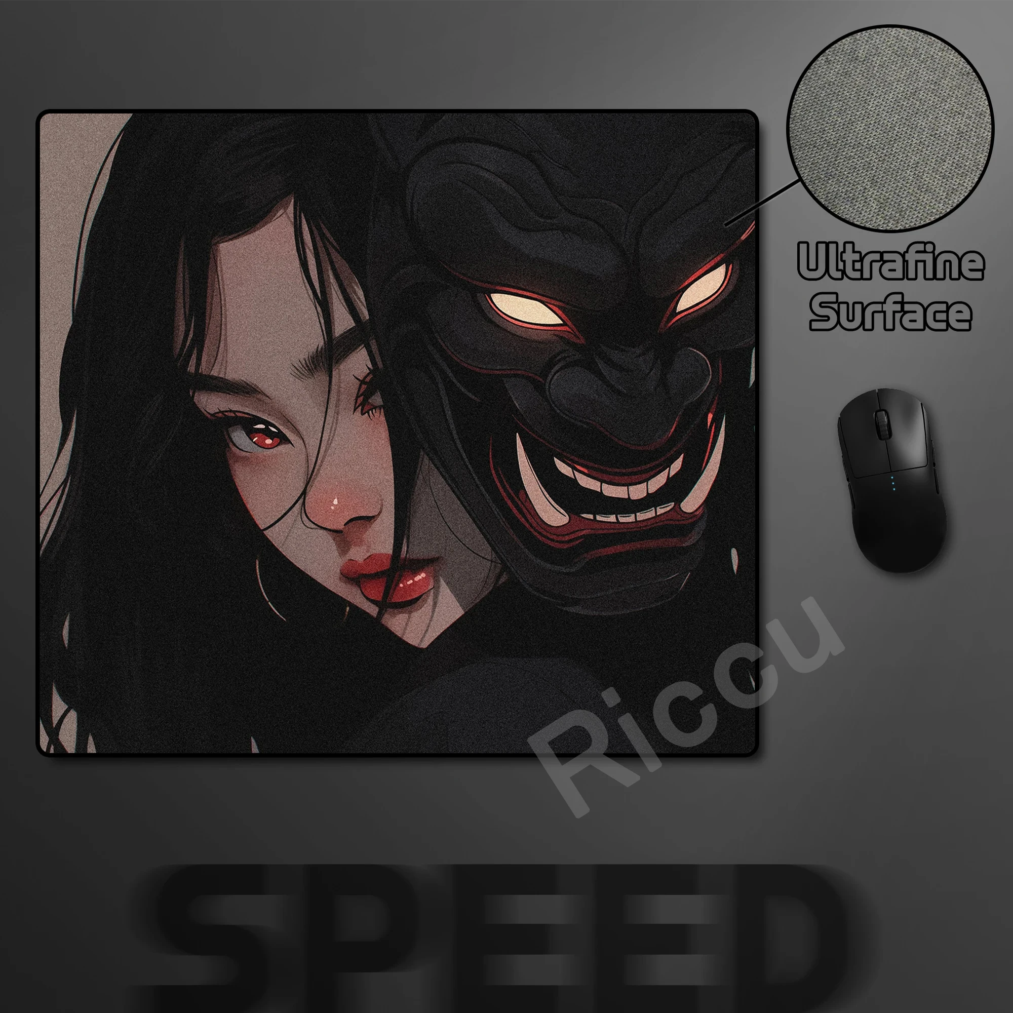 Mask Girl Speed Mouse Pad 45x40CM Ultrafine Surface Gaming Mousepad Gamer E-Sports Mouse Mat Game Professional Premium Desk Mats