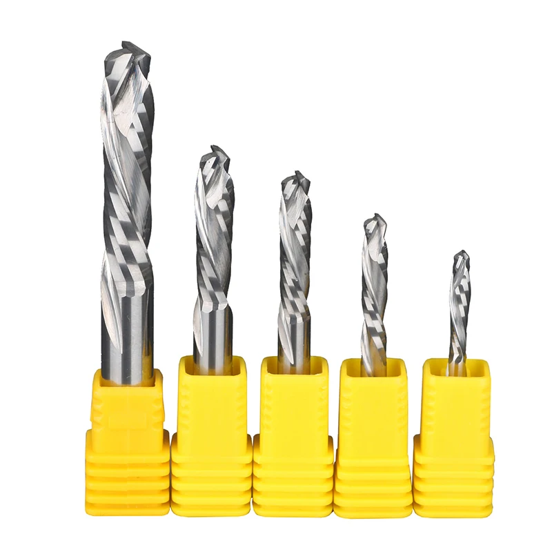 Vsharp UP & DOWN 2 Flutes Spiral Carbide Compression Wood Cutter End Mill Woodworking Milling Engraving Machine CNC Tools Bit