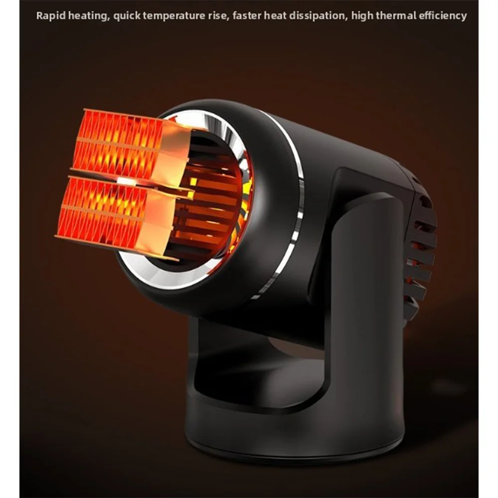 Car Heater 12V 2 in 1 Defroster and Cooler Fast Heating Cooling PTC Pads 360 Degree Adjustable Rotation for Vehicle Windshield