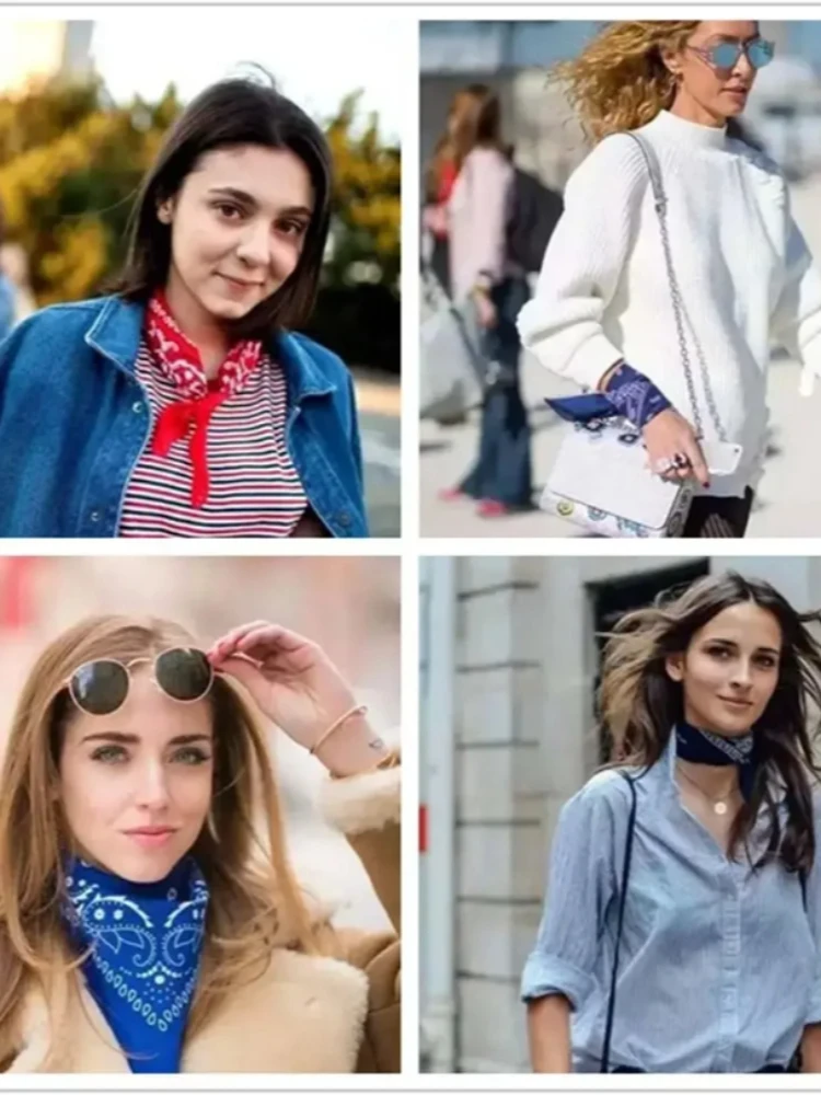 Hommes femmes coton Bandana bandeau Cowboy hommes motard sport chapeaux Hip Hop poignet bandeau simple face tête enveloppement écharpe