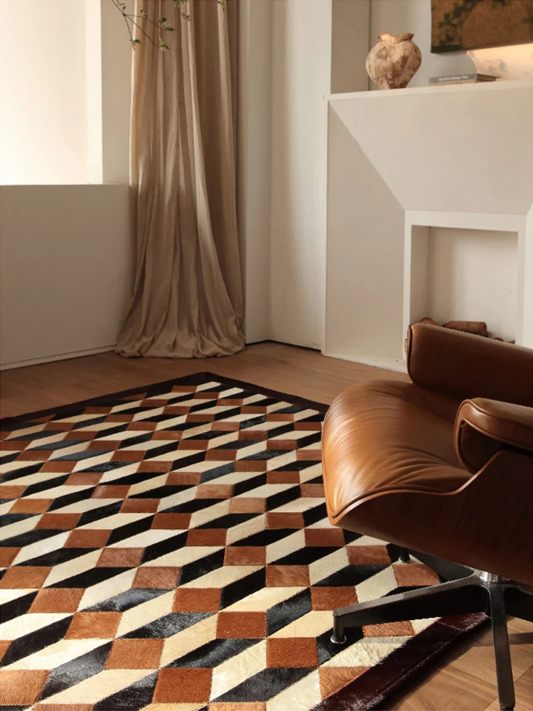 Retro Luxury American Style Living Room Carpet High-end Brown Area Rug for Bedroom Floor Mat Decoration Sofa Coffee Table Floor