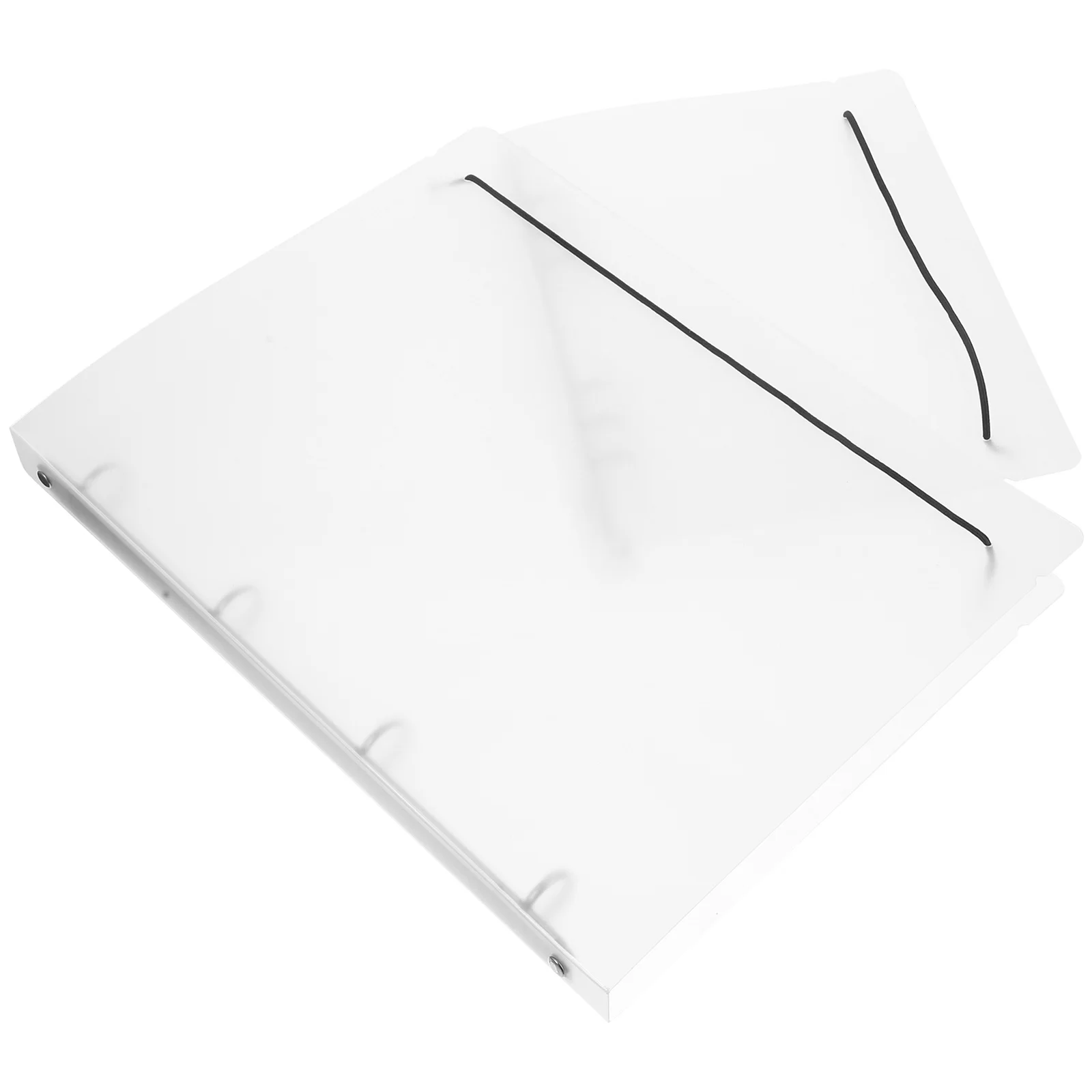 

2pcs Clear Binder Cover 6-Ring Pp Reusable Notebook Shell A4 A5 Folder Cover With Fixing Band For Handbook Notepad