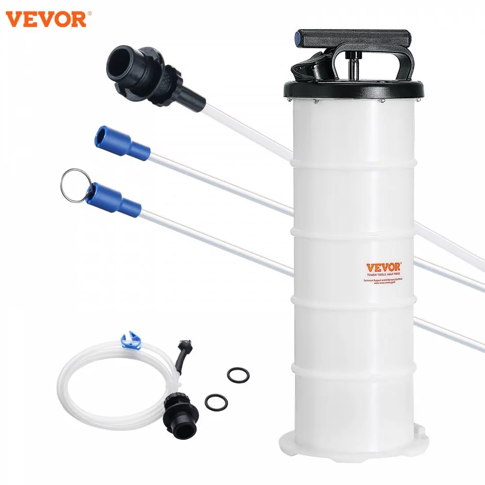 VEVOR Fluid Extractor  1.74 Gallons (6.5 Liters), Manual Hand-Operated Oil Changer Vacuum Fluid Extractor with Dipstick