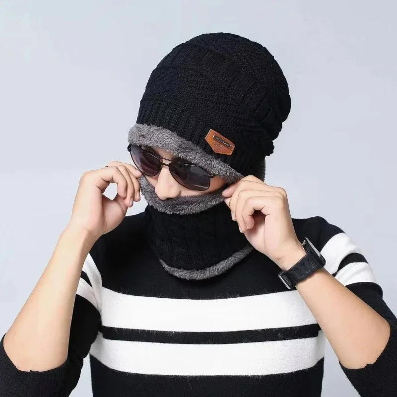 3 pçs/set conjunto de inverno térmico à prova vento velo chapéu cachecol luvas para caminhadas ciclismo pesca esportes ao ar livre tempo frio 2025 novo