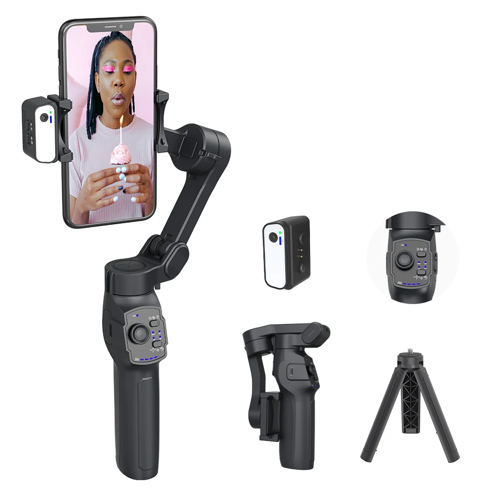 

L9 Lite New Gimbal With Big Tripod 3600mah Battery Foldable Smartphone Stabilizer Face Tracking for Livestream