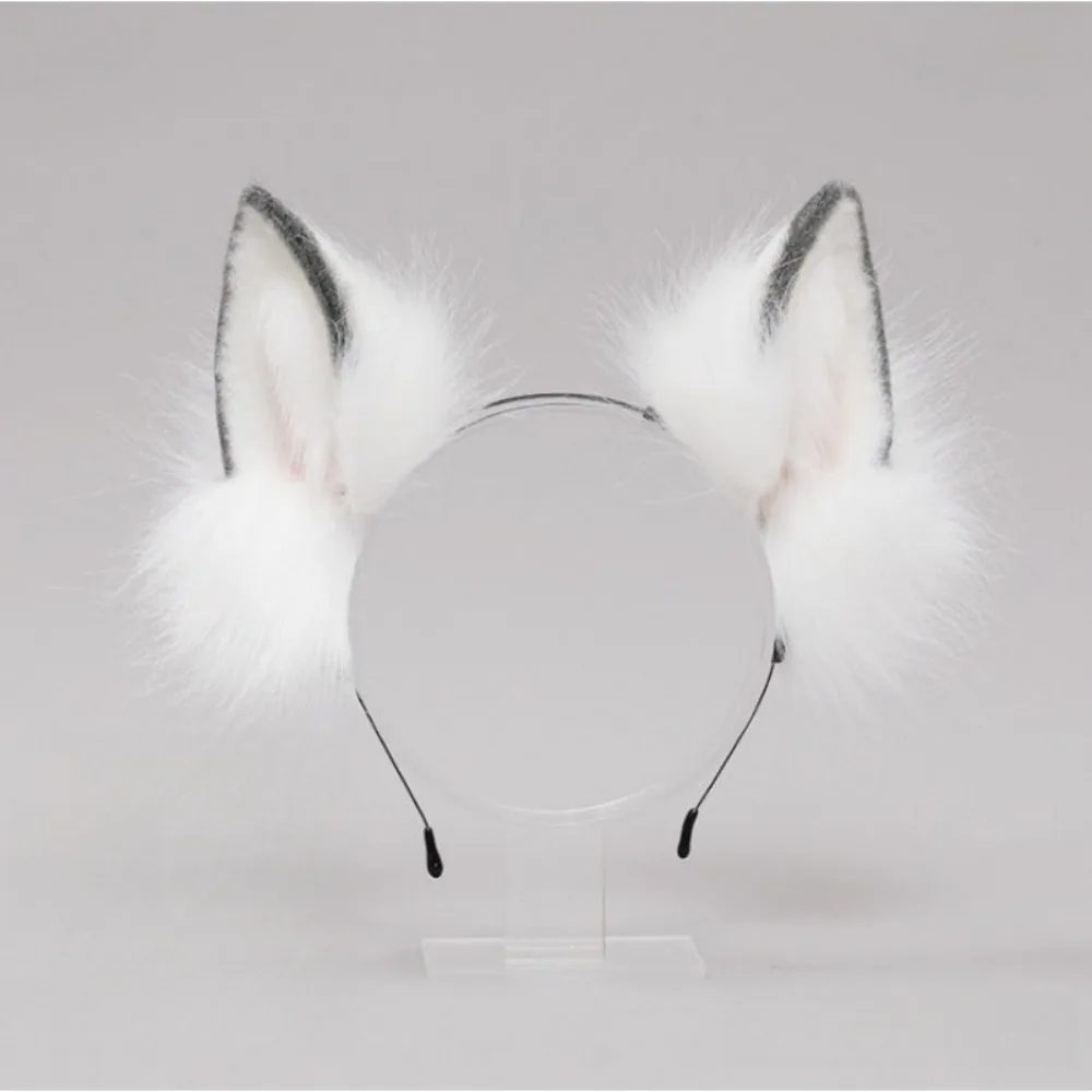 

Забавная повязка на голову с кошачьими ушками в стиле Лолита, ободок для волос в стиле JK, повязка для волос с волчьими и собачьими ушками, меховой головной убор для косплея и макияжа