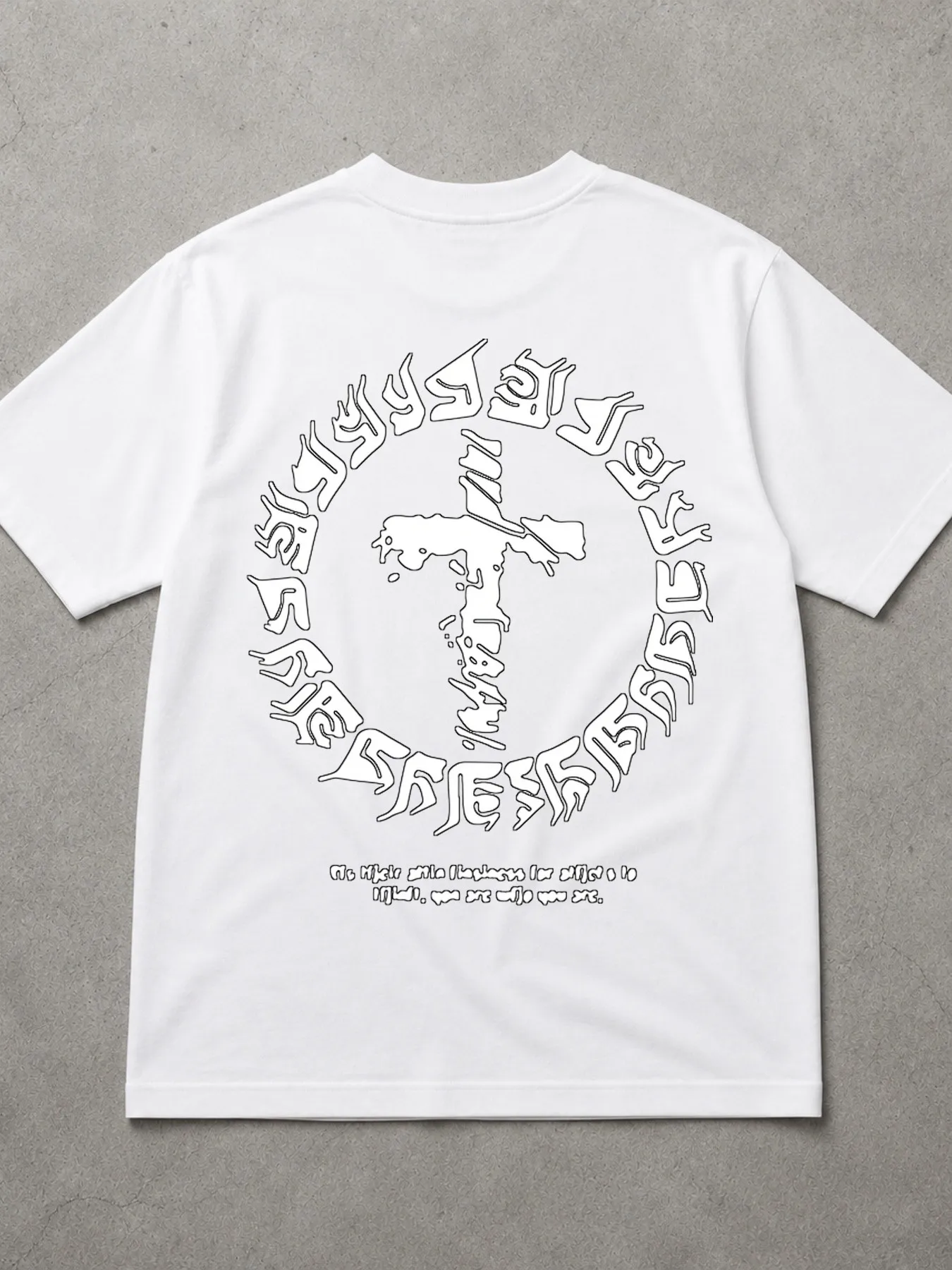 Men's Casual Graphic Tee Short Sleeve Fashion Streetwear T Shirt Printed With A Cross Surrounded By Stylized Circular Runes Desi
