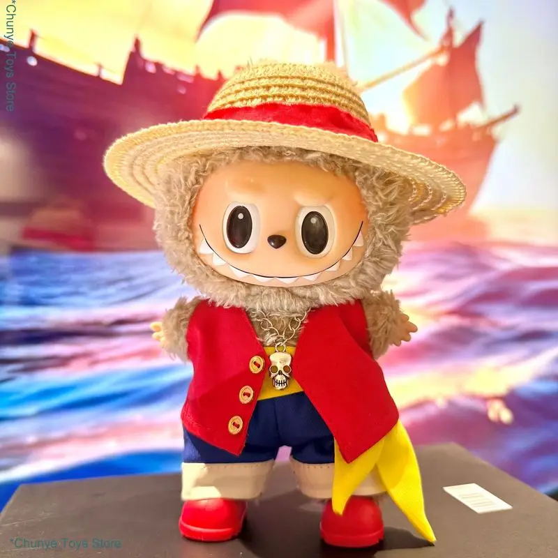 

17cm Labubu Doll Clothes Labubu Cool Red Vest Set Trendy Play Pendant Clothes Doll Accessories Game Toys Christmas Gifts