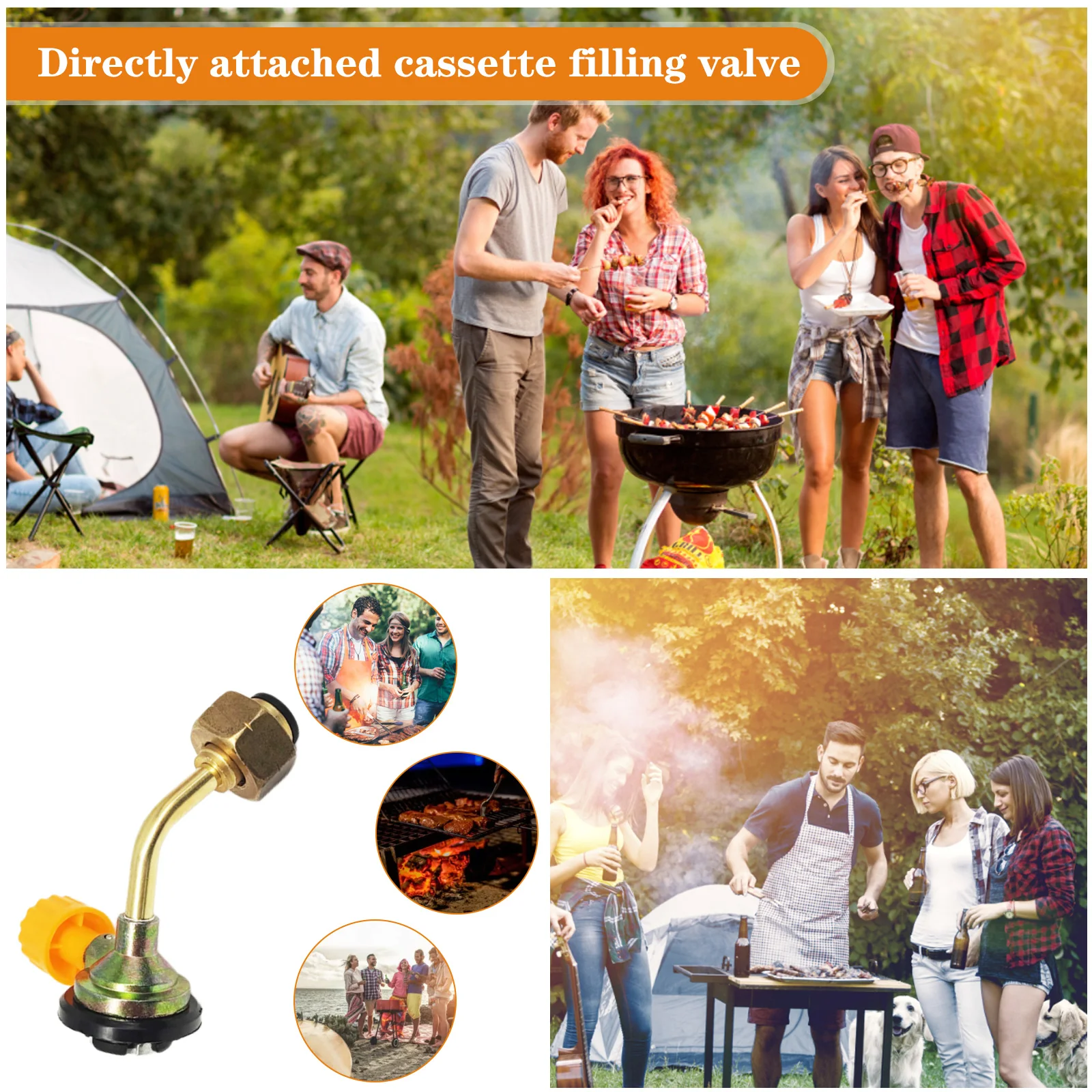 1-5PC Gas Cylinder Filling Adapter For Outdoor Camping Picnic Gas Butane Cylinder Tank Refill Connector Adapter Camping Supplies