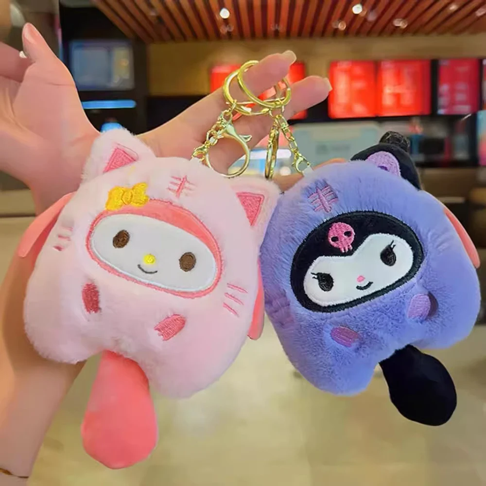 

Sanrio плюшевая кукла брелок Melody Cinnamoroll Pochacco милый брелок для ключей сумка кулон подарок украшение рюкзака подарок