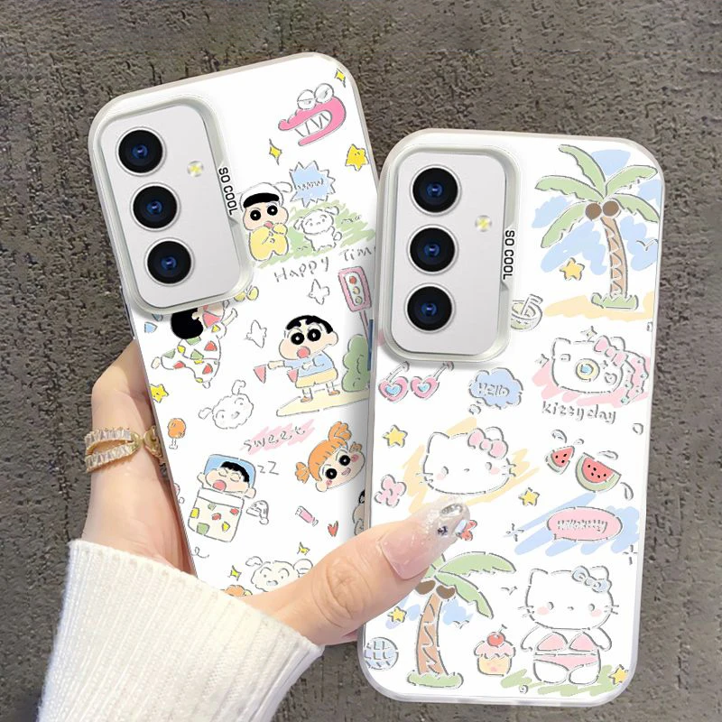 

Bandai Kawaii Anime Crayon Shin-Chan Anti-Fall Phone Case Cute Sweet Cartoon Samsung Mobile Phone Case Lovely Gifts for Girls