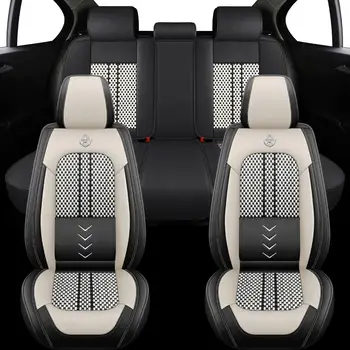 Prodyšné potahy na autosedačky z ledového hedvábí, univerzální typ vhodný pro většinu 5místných sedanů/SUV, jako jsou Honda, Toyota, Hyundai, BMW, 10 nejlepší prodej Potahy sedadel Toyota Harrier - №7