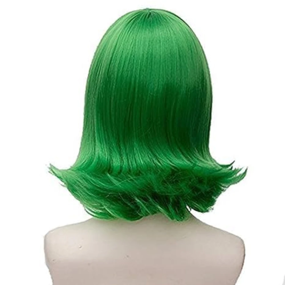Short Green Wavy Cosplay Wigs Green Hair Costume Halloween Women Men Dress Up Wig Anime Cartoon Costume Party Wig For Halloween