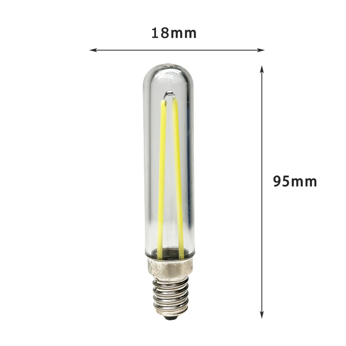 Lámpara de ahorro de energía para galería clásica, Bombilla de cristal Tubular, E12, T18, 2Led, superbrillante, 3W, 110V, 220V