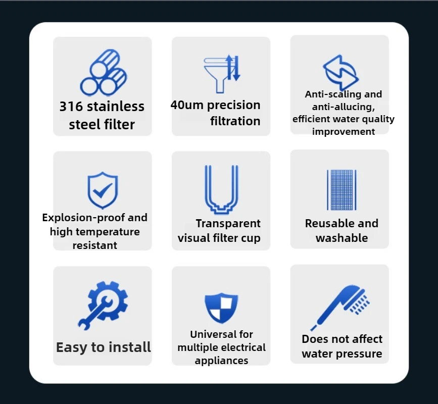 4 포인트 무료 코어 교체 전기 온수기 프리 필터 가정용 수돗물 세탁기 스케일 정수기 필터