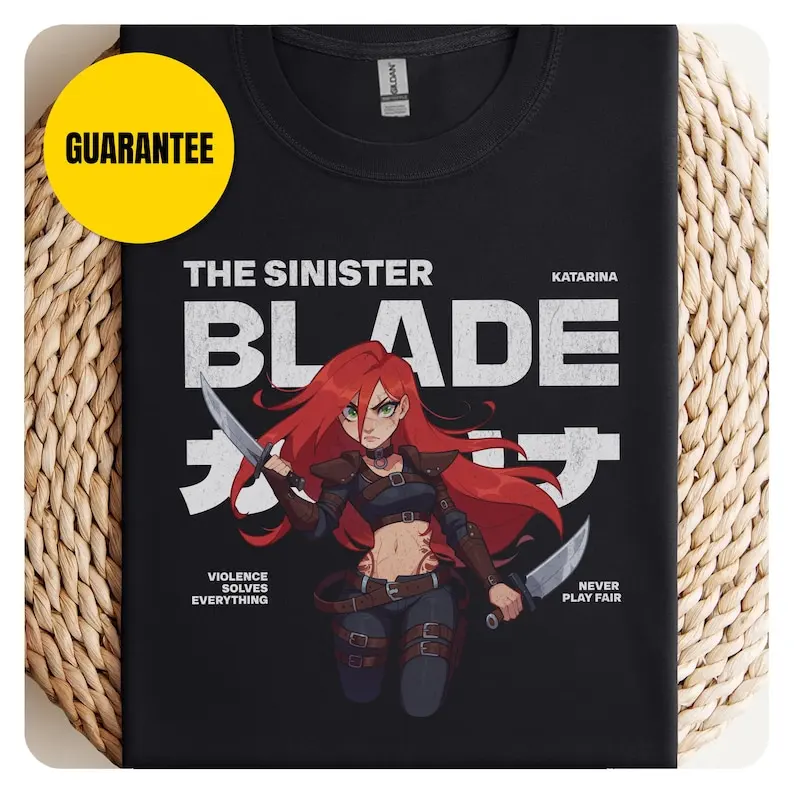 Shirt Katarina, Gamer Gift, Softstyle Tee, Japanese Style Video Game Fan Shirt, Unisex Top Main Gift