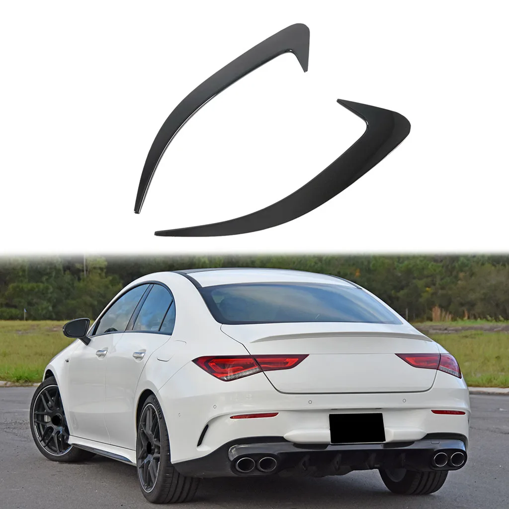 Car Bright Black Rear Bumper Spoiler Side Wing Canard for Benz CLA Class C118 CLA200 CLA220 CLA250 CLA45 AMG 2020+