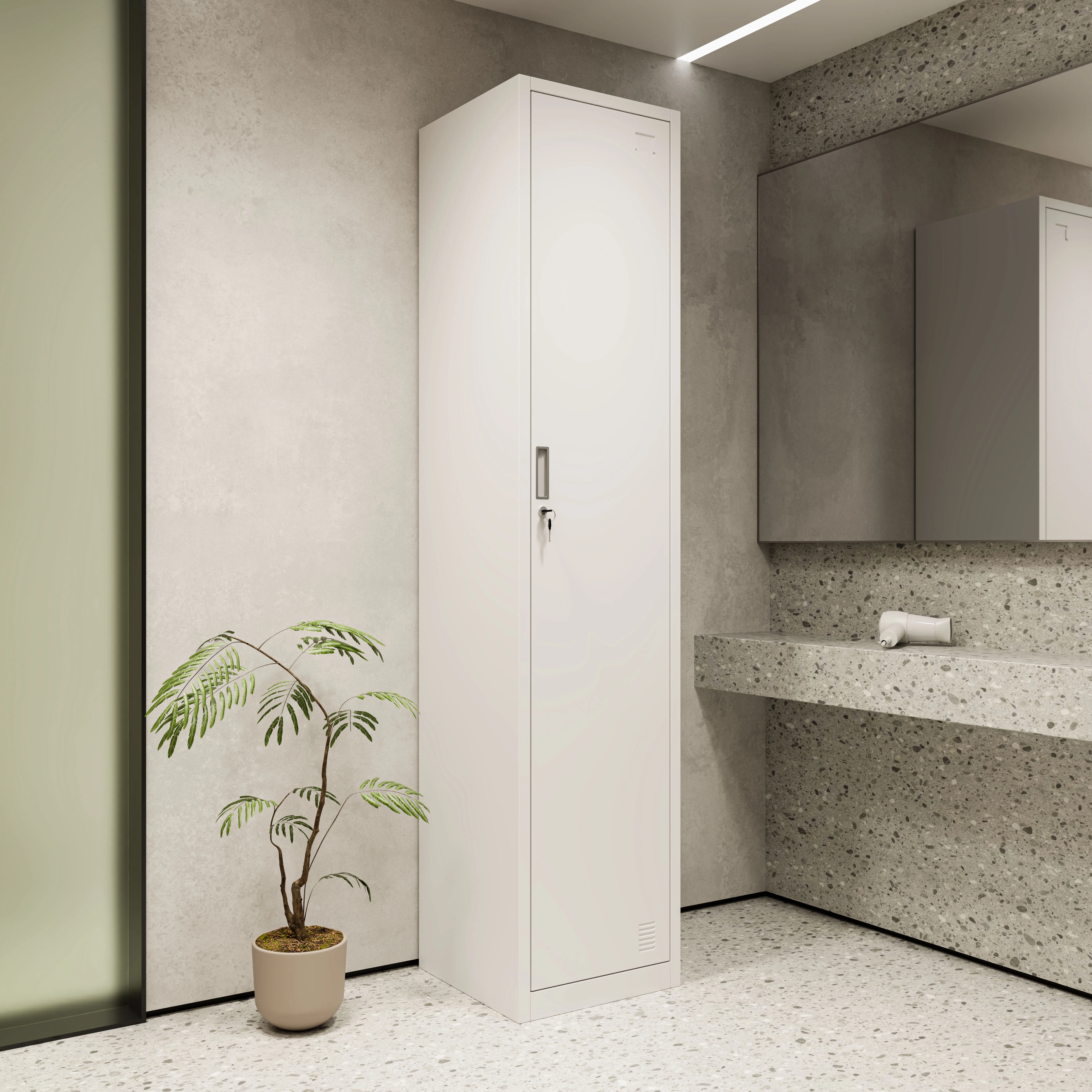 خزانة ملابس معدنية حديثة مع خزانة وخزانة تخزين لتنظيم الأثاث لأثاث غرفة المعيشة المنزلية #1