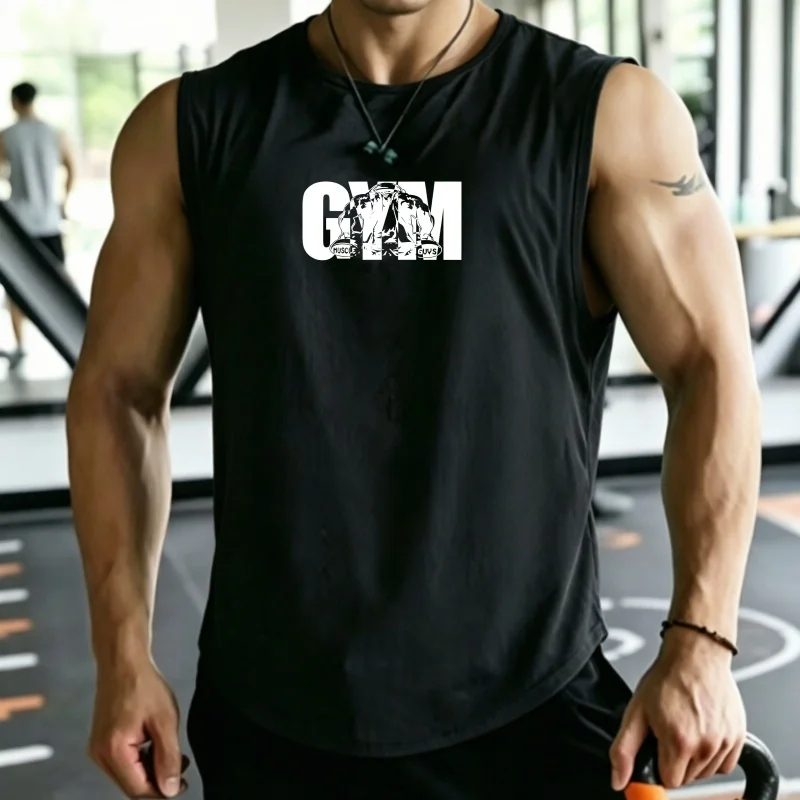 Men's Summer Casual Sleeveless Tank Top Print mesh breathable Daily Wear Light Workout Stylish Streetwear Vest men tops