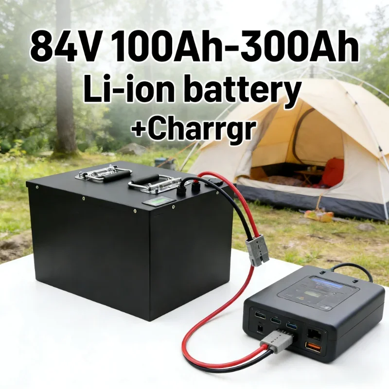 84V 100Ah-300Ah Li-ion Battery with BMS 23S High Capacity Deep Cycle Rechargeable for 8KW 12KW Electric Sightseeing Vehicles Air
