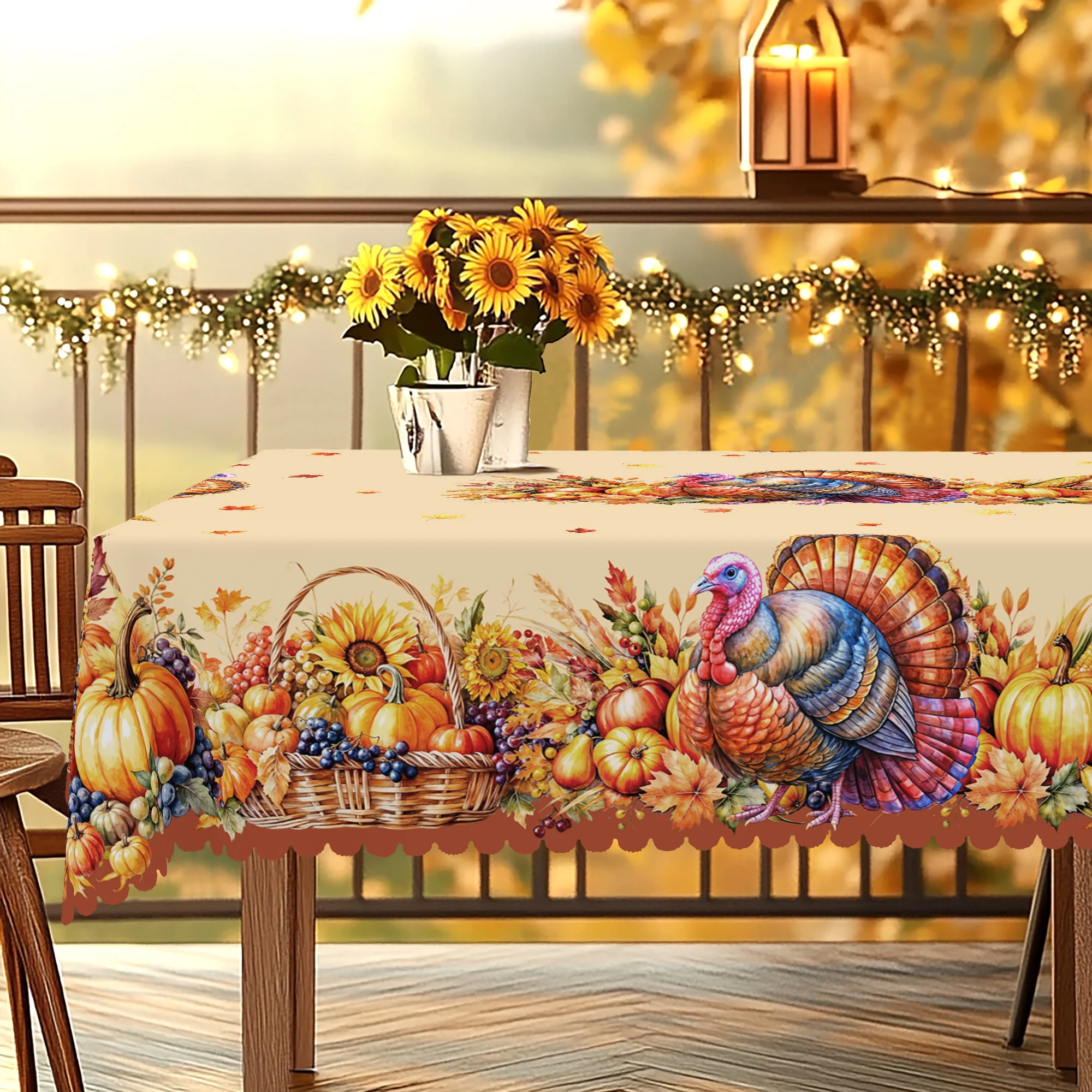 مفرش طاولة هدية عيد الشكر من Gnizama لتزيين الخريف، تصميم نمط اليقطين عباد الشمس، ديكور طاولة عيد الشكر