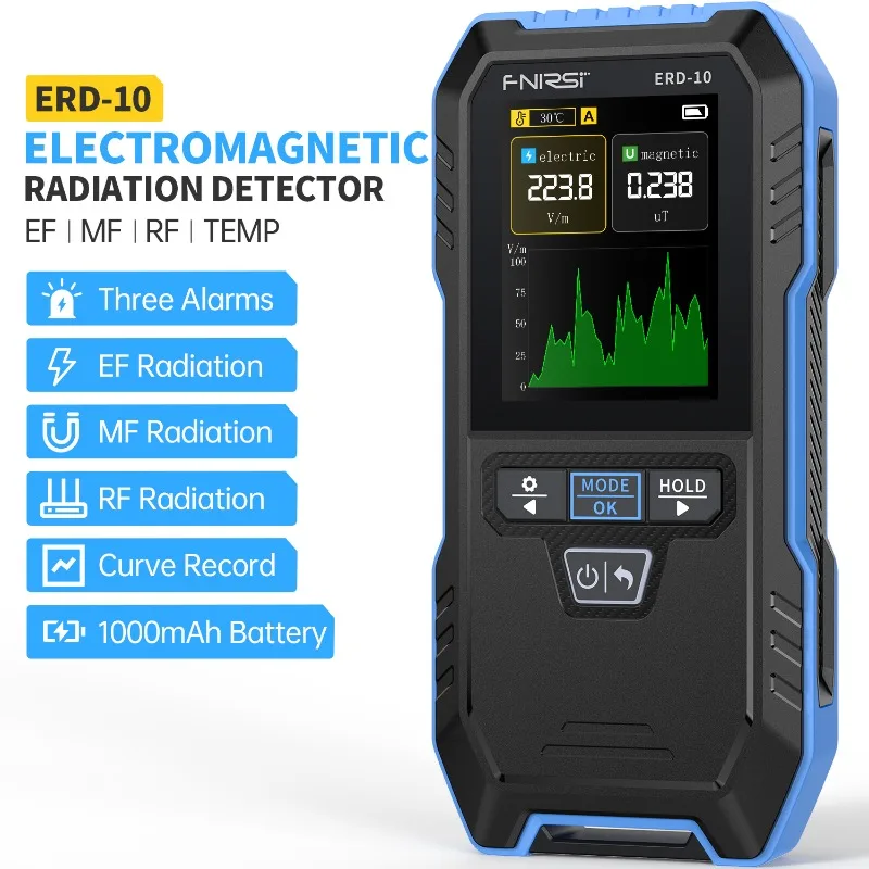 FNIRSI ERD-10 4-IN-1 كاشف الإشعاع الكهرومغناطيسي قوة المجال الكهربائي والمغناطيسي RF مراقبة درجة حرارة الطاقة #2