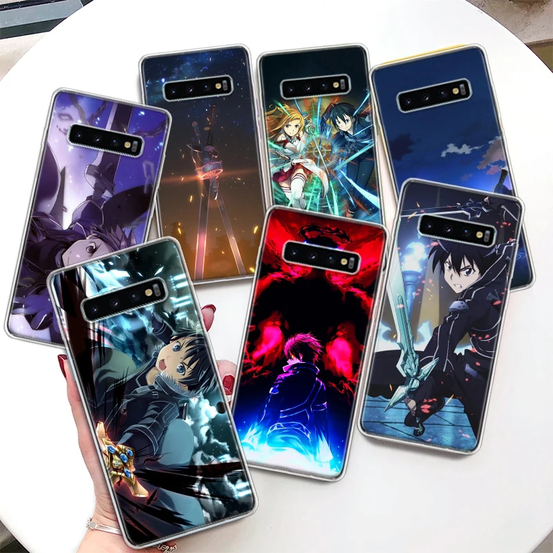 Sword Art Online Kirito Asuna Coque Phone Case For Samsung Galaxy S24 S23 Ultra S22 S21 S20 FE S10 Plus S10E S9 S8 + Lite Soft