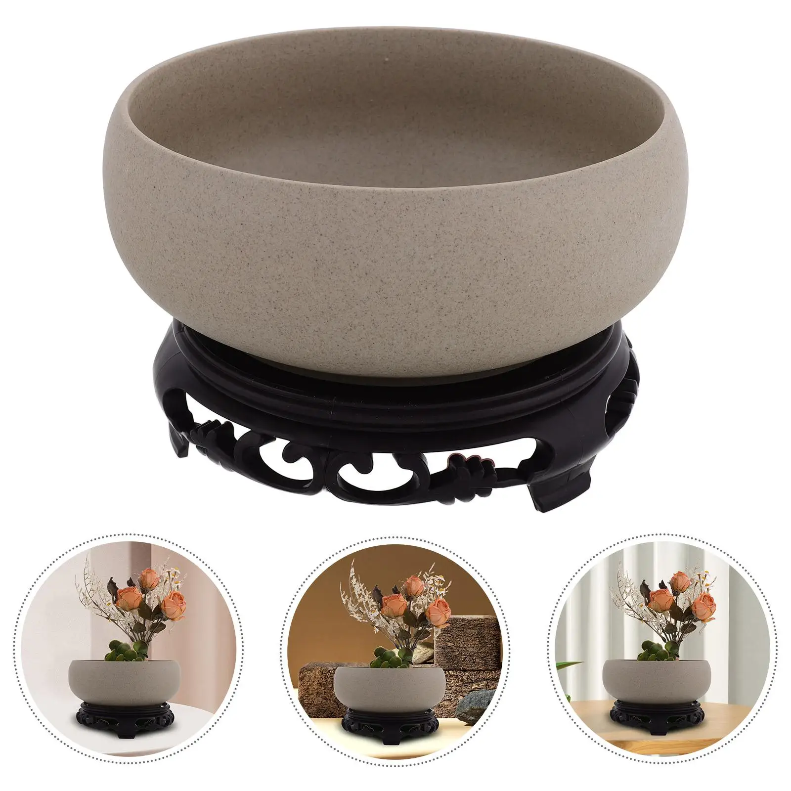 Orchid Pots Blue and White Porcelain Flowerpot Lotus Chinese Bowl for Flowers Indoor Light Brown Beautiful