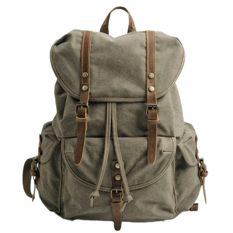 nesitu-highend-green-grey-khaki-vintage-genuine-leather-canvas-women-men-backpack-laptop-daypack-rucksack-large-travel-bag-m5084