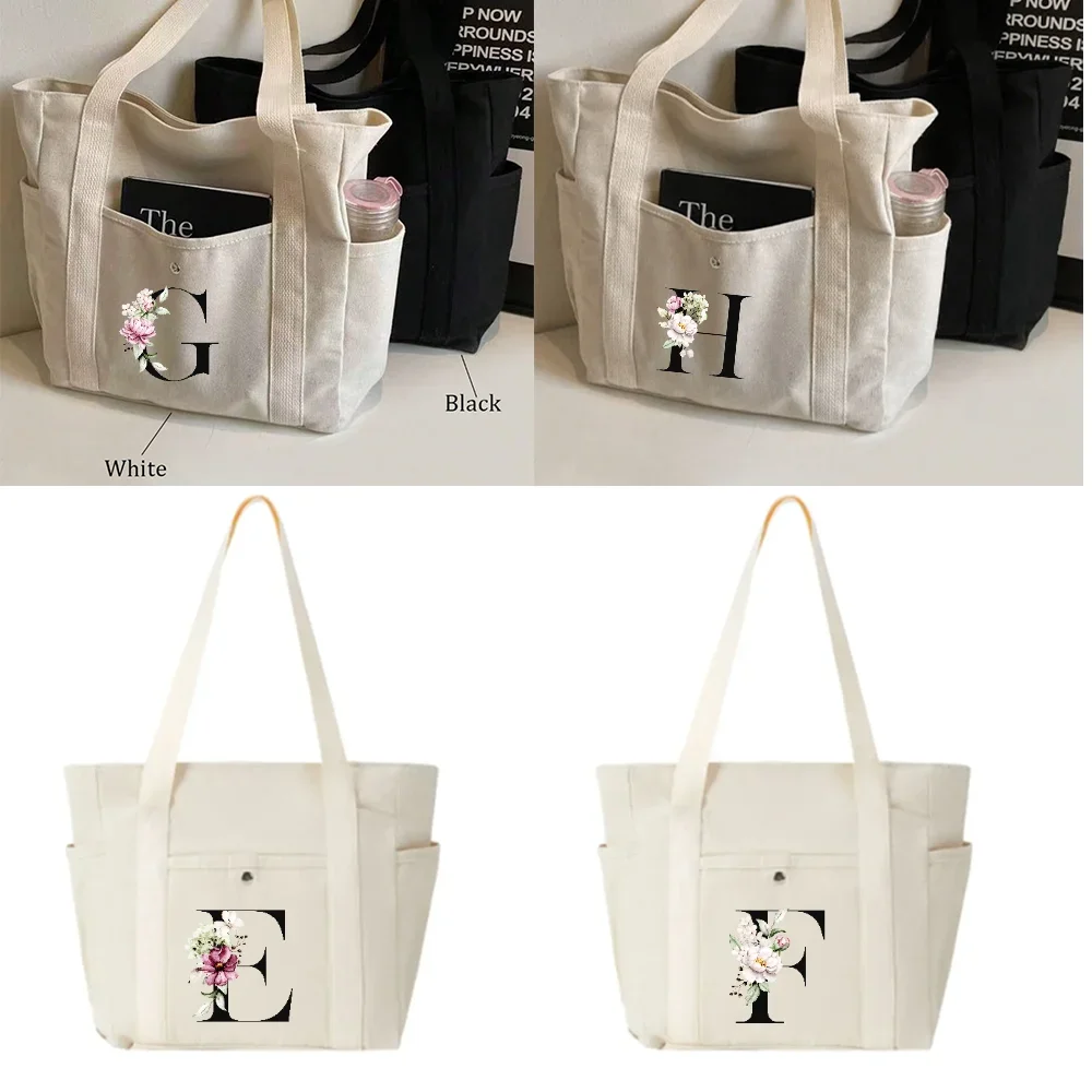 Bolsas de Lona Resistentes Homefish para el Trabajo, Viajes Diarios, Estilo Universitario, para Estudiantes, Libros, Compras
