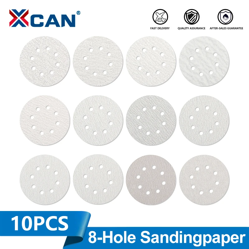 

XCAN Sanding Disc 5Inch Sandpaper Abrasive Pad 10Pcs 60-1000 Grit Sander Polishing Pad Abrasive Sheet for Metal Metal Wood Glass