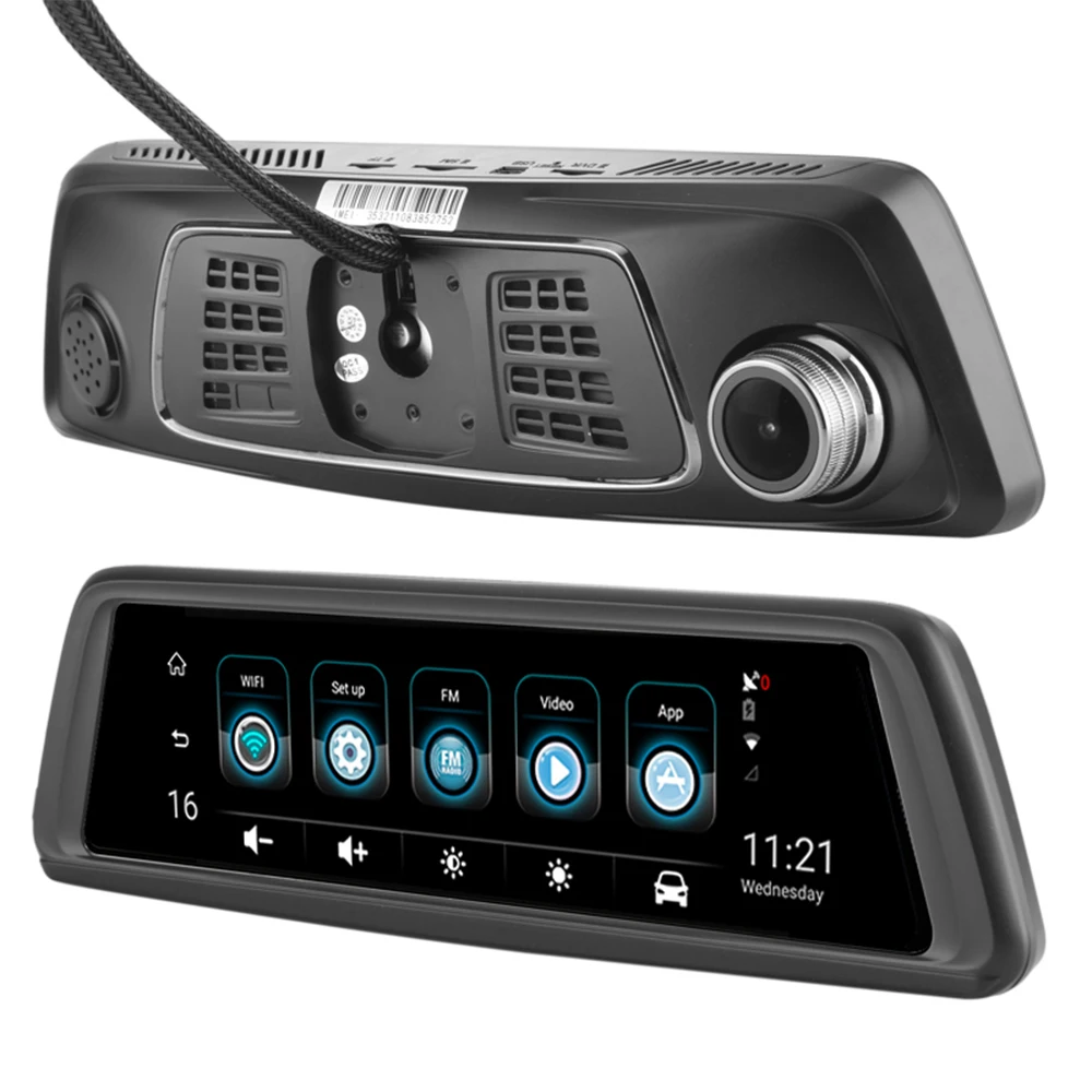 

12inch 128GB Split View Real-time Display Front And Rear Multimedia Player Android Streaming Recorder Retrovisores Dvr Dashcam