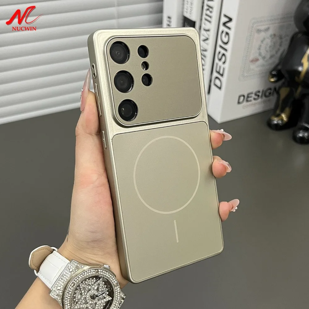 Luxuriöse Großfenster-Schutzhülle für Samsung Galaxy S26 S24 S23 Ultra S25 Plus mit Magnetischer Drahtloser Ladefunktion und Robuster Schutzabdeckung