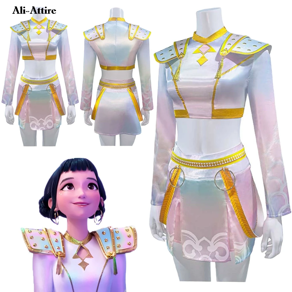 

2025 мультфильм «Охотник на демонов» KPop, косплей Zoey, тканевая вечерние маскировка для женщин и девочек, костюм для ролевых игр на Хэллоуин, карнавальные наряды, костюмы