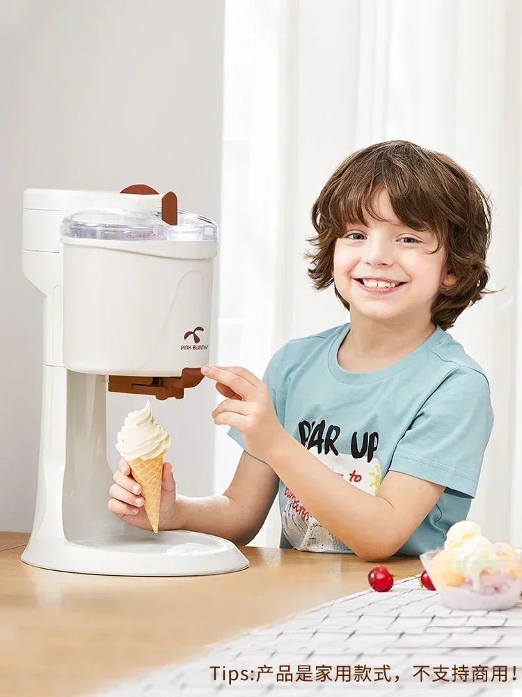 Household Banni rabbit ice cream machine. Small and fully automatic. Functions as a cone machine and an ice cream machine.
