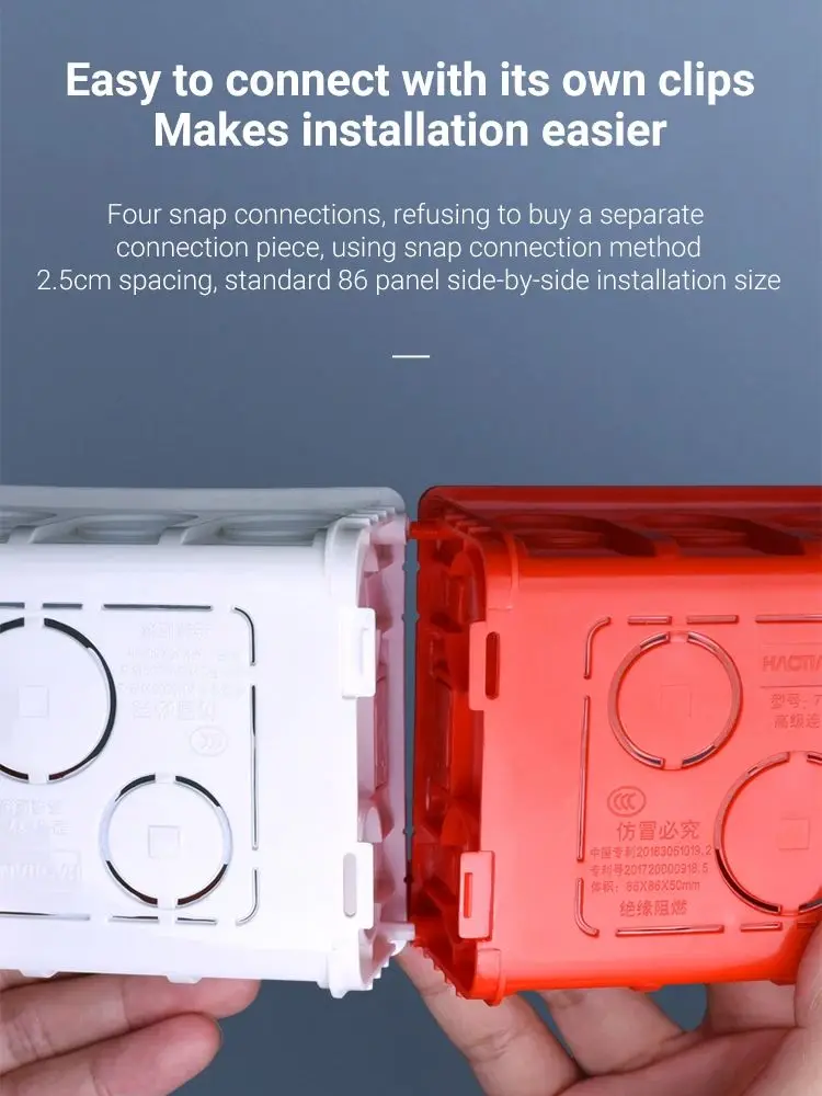 Boîte de jonction électrique encastrée PSSRISE pour prise murale, boîte de jonction électrique encastrée pour type 86/146 mm