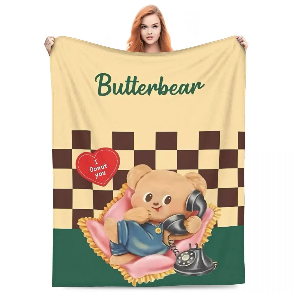 Super Soft Blanket Camping ButterBear Phone Calling Bedding Throws Flannel Bedspread For Home Decor Fashion Sofa Bed Cover