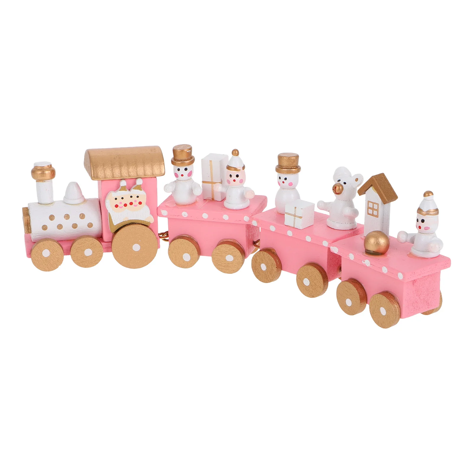 

1Pcs Wooden Train Christmas Decor Festive Desktop Ornament Table Decoration Holiday Party Accessory Christmas Theme Decor