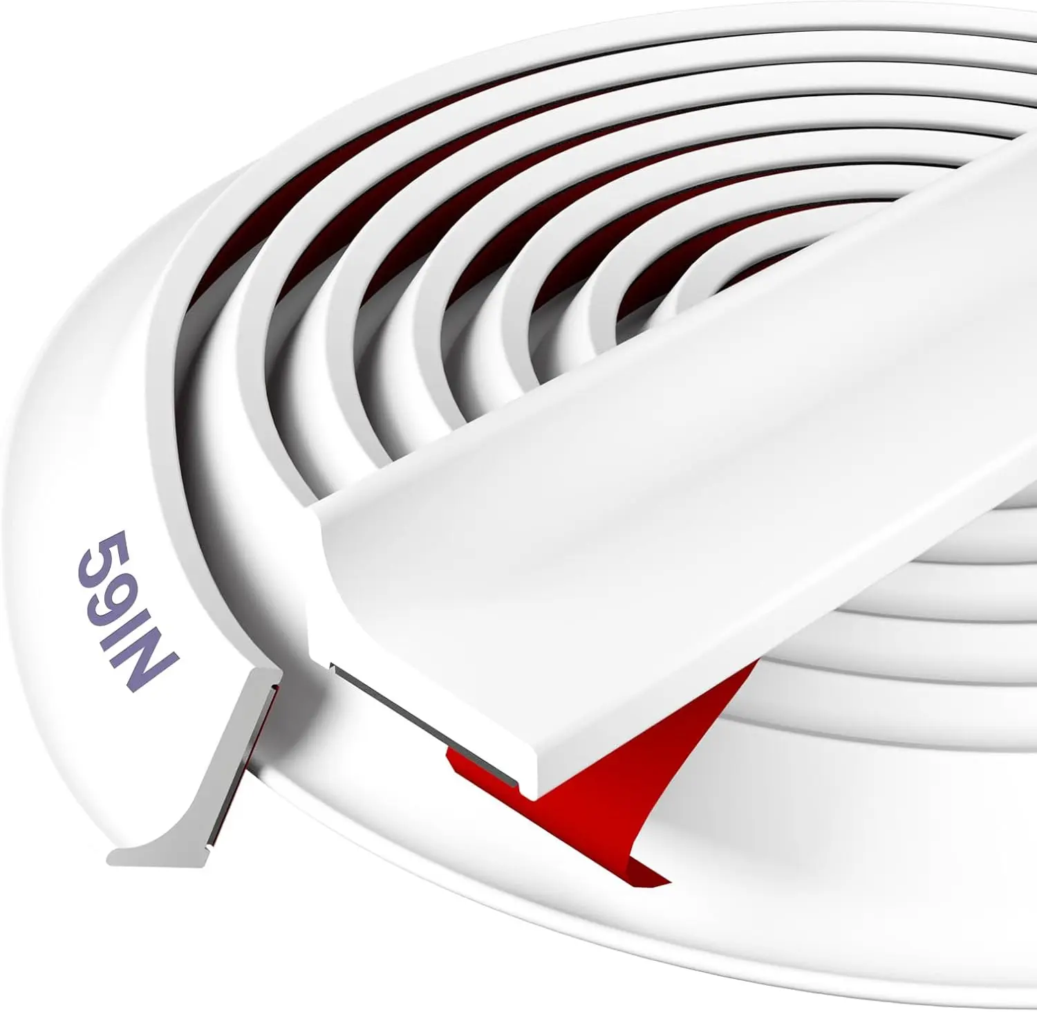

Silicone Shower Water Dam Barrier Strip for Bathroom Floor, Bathtub Rim, Kitchen Countertop, 59in White